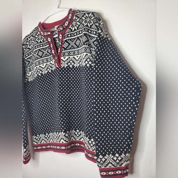 Womens Vintage L.L.Bean Nordic Fairisle Heavy Apres Ski Sweater Size Small - Picture 2 of 13
